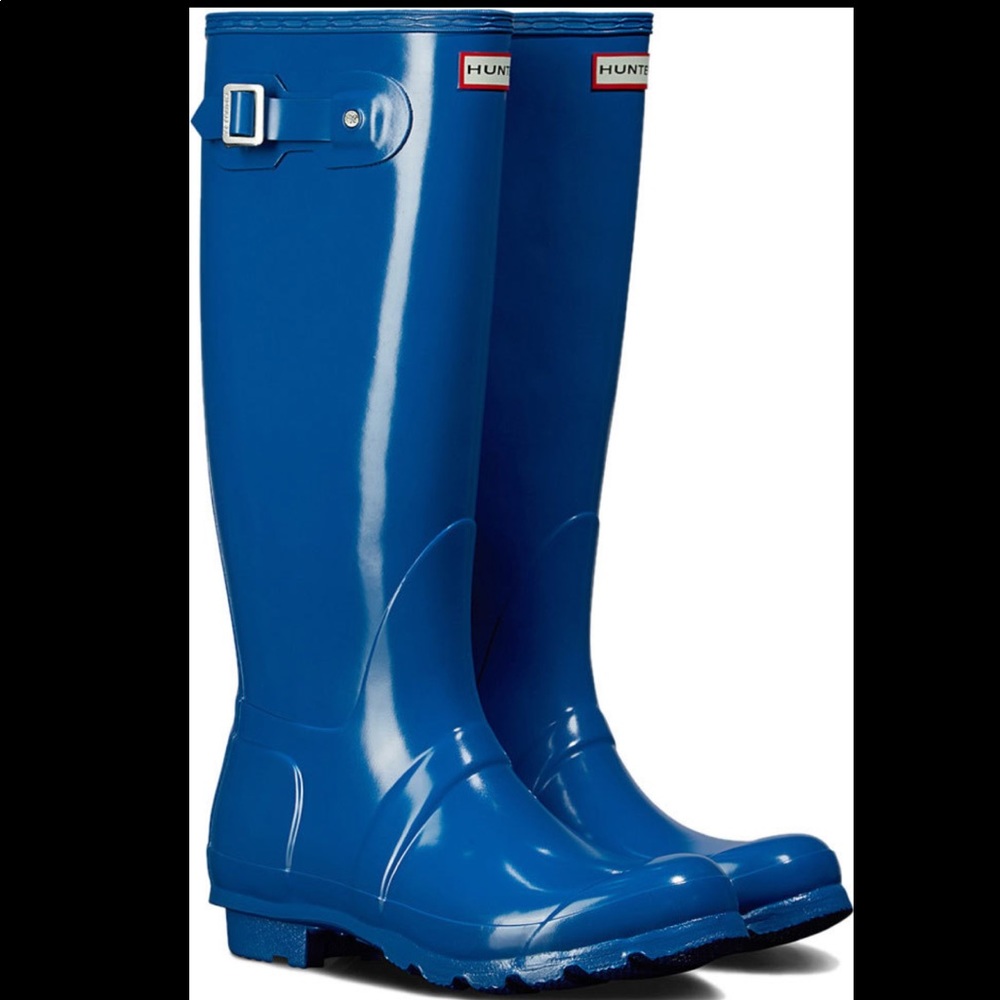 Blue Gloss Hunter Boots